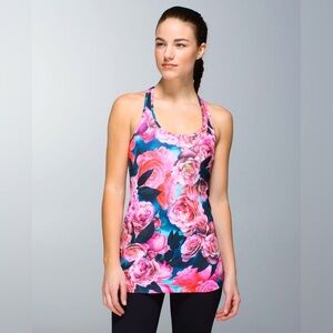 Lululemon Cool Racerback Tank in Floral Top Secret Garden S M
